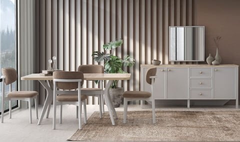Evart Yakamoz Yemek Odası Takımı (e128+e129+e127+a283)