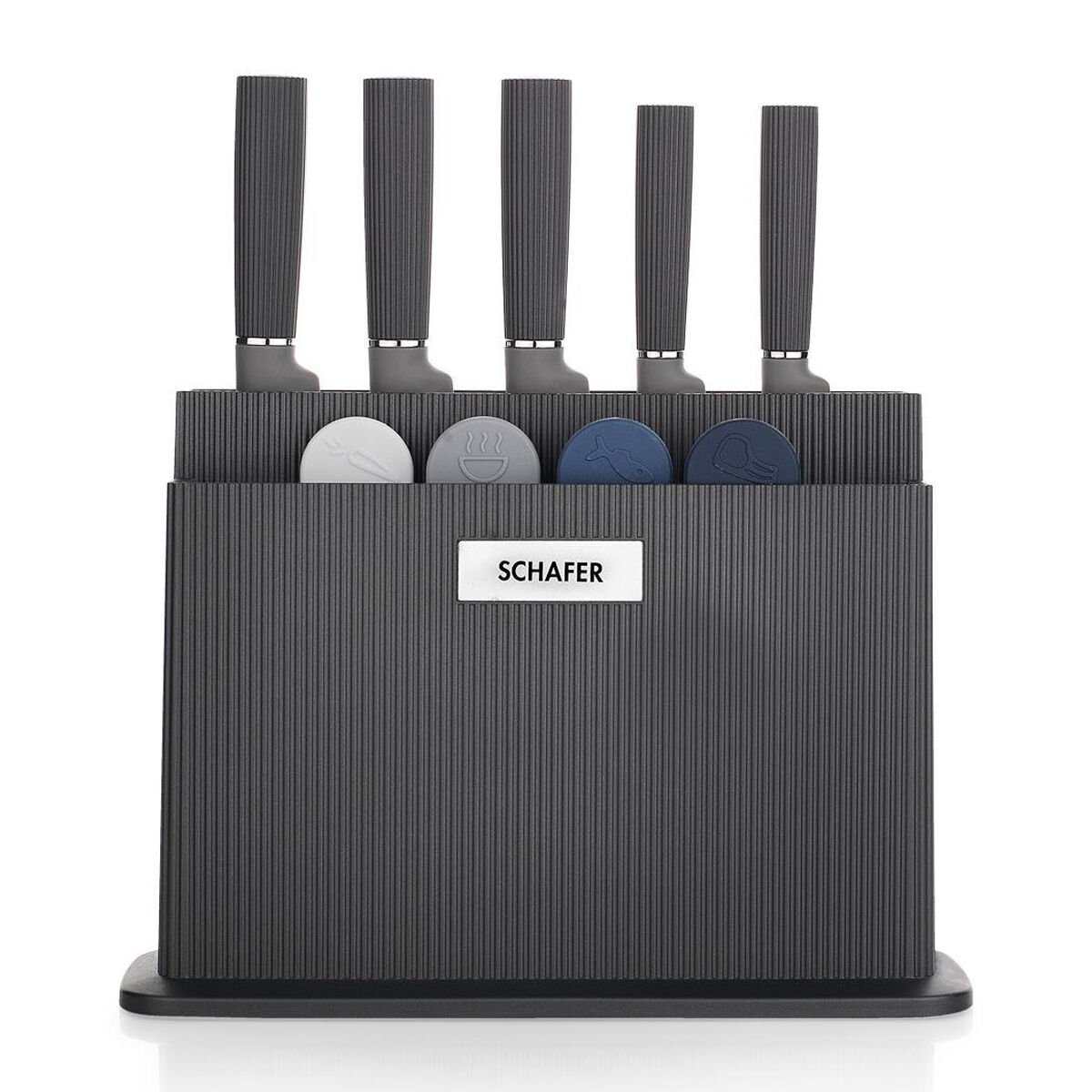 Schafer Forge Kesme Tahtası/Bıçak Seti 10 Parça-Siyah