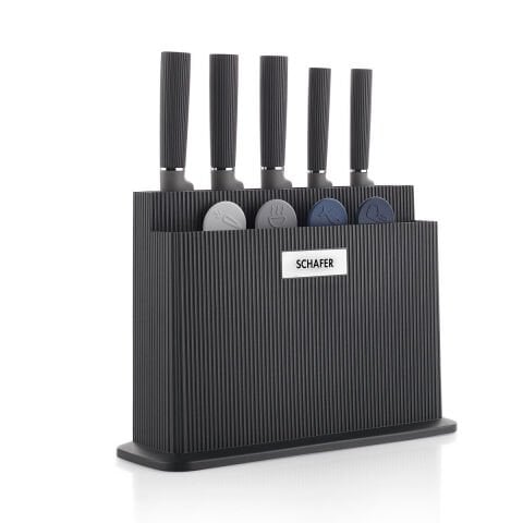 Schafer Forge Kesme Tahtası/Bıçak Seti 10 Parça-Siyah