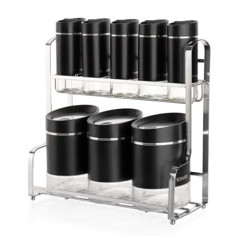 Schafer Silver Touch Baharat Takımı 9 Parça-Siyah