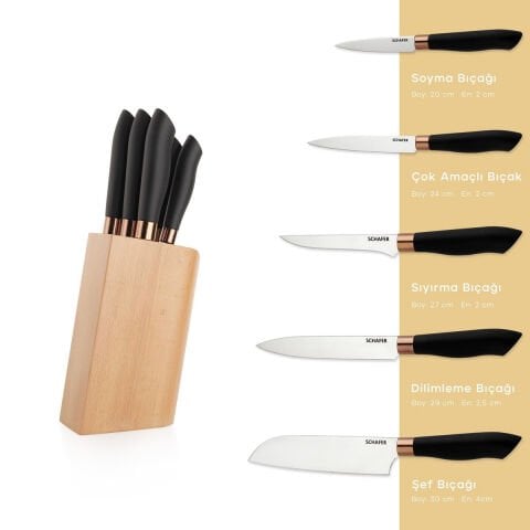 Schafer Keen Standlı Bıçak Seti-6 Parça