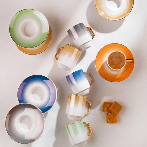 Schafer Belus 6 Kişilik Kahve Fincan Seti 12 Parça-Asorti03