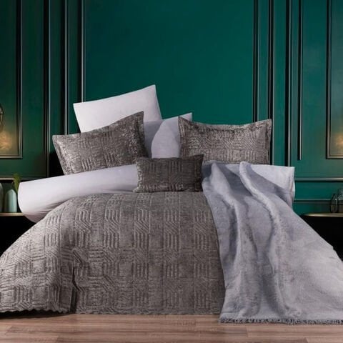 Schafer Home New Daily Kadife Çeyiz Seti 9 Parça-Gri