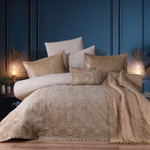 Schafer Home New Daily Kadife Çeyiz Seti 9 Parça-Bej