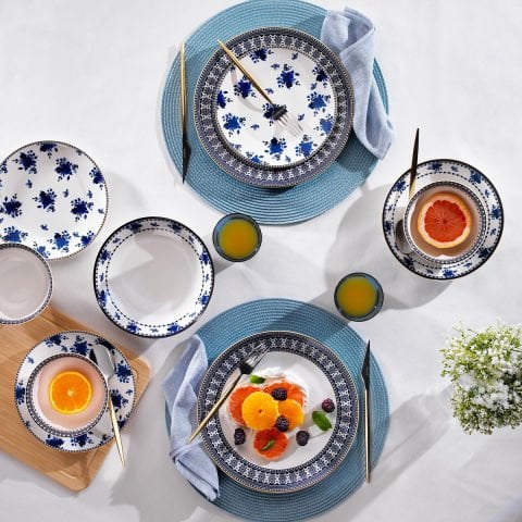 Schafer Melina Porselen Yemek Takımı 24 Parça-Lacivert---------