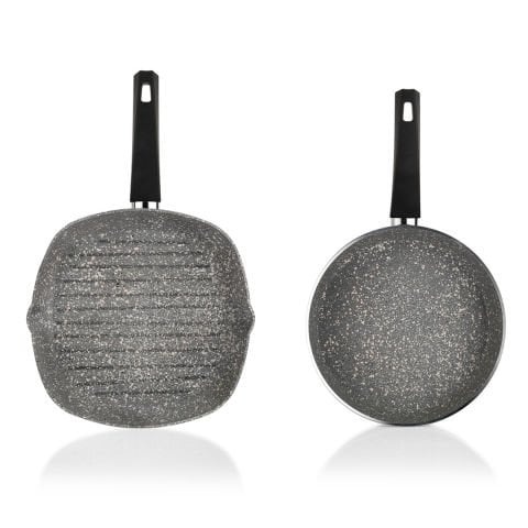 Schafer Eternal 2 li Set Grill Tava 28Cm+Tava 26Cm-Gri
