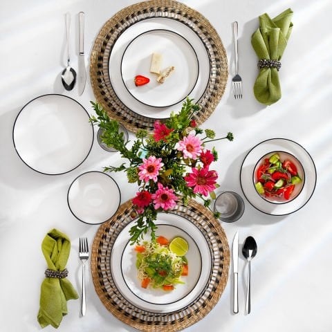 Schafer Iconic Yemek Takımı 24 Parça - Siyah---------