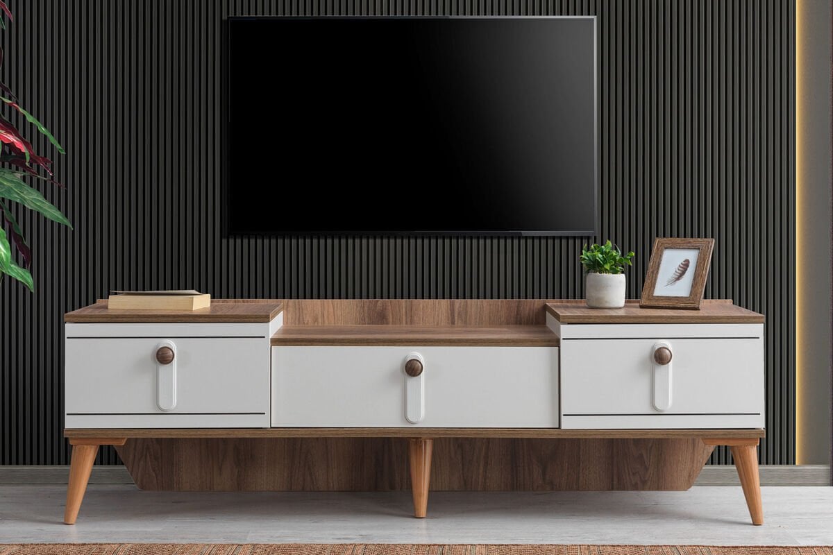 Evart E905 Efsane Tv Sehpası Krem/ceviz