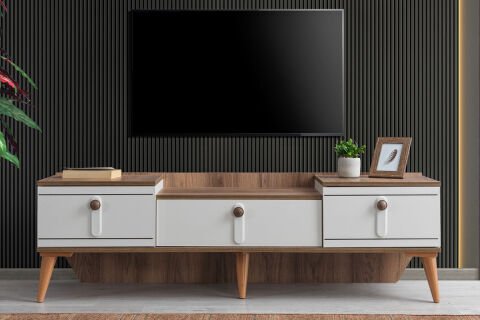 Evart E905 Efsane Tv Sehpası Krem/ceviz