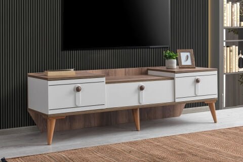 Evart E905 Efsane Tv Sehpası Krem/ceviz