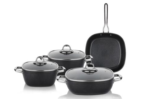 Gastronomie Master Y.Y. Tencere Seti - İnd-7 Parça-Siyah