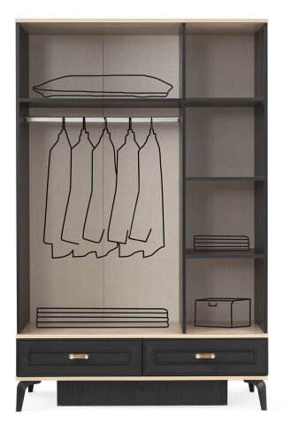 Evart E260 Lotus 3 Kapaklı Dolap