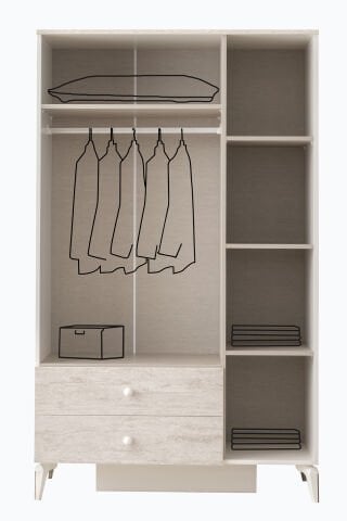 Evart E271 Petra 3 Kapaklı Dolap