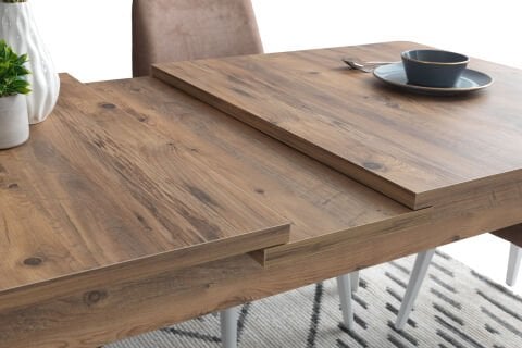 Evart E707 Yalı Yemek Masası 25mm Beyaz/a.çam