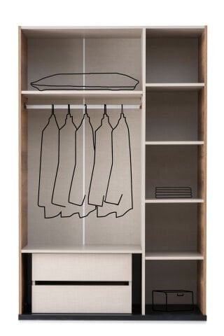 Evart E208 Beyoğlu 3 KapaklI Dolap