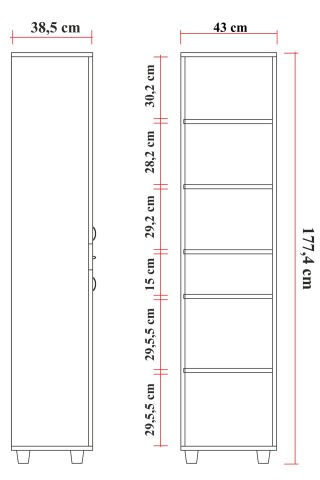Sembol B 185 Bohem Lake Kapaklı Dolap
