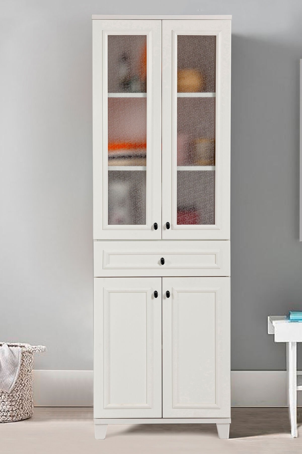 Sembol C 184 Çıtalı Cam Lake Kapaklı Dolap