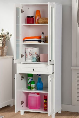 Sembol C 184 Çıtalı Cam Lake Kapaklı Dolap