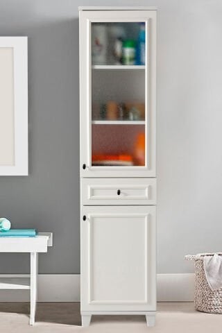 Sembol C 186 Çıtalı Cam Lake Kapaklı Dolap