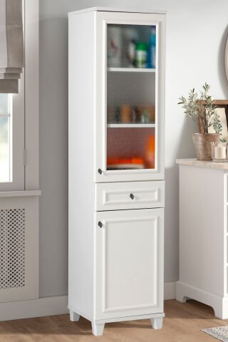 Sembol C 186 Çıtalı Cam Lake Kapaklı Dolap