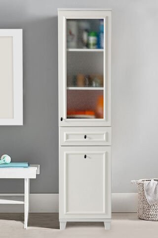 Sembol C 188 Çıtalı Cam Lake Kapaklı Çamaşır Sepetli Dolap