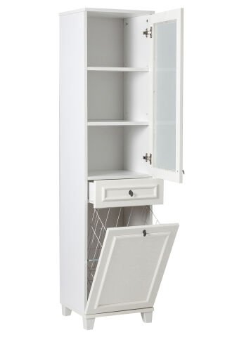 Sembol C 188 Çıtalı Cam Lake Kapaklı Çamaşır Sepetli Dolap