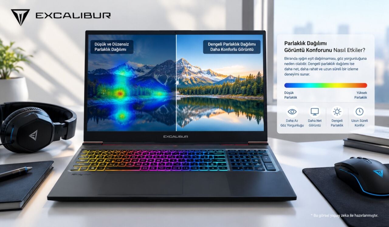Laptop ekranının her bölgesi aynı parlaklıkta mı?