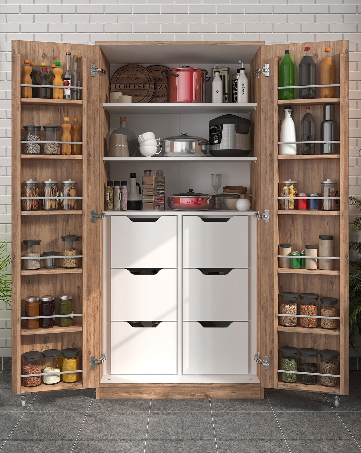 Sembol KD 08 Kiler Dolabı 2 Kapılı 165 Derece 183 cm Açılır Kapak