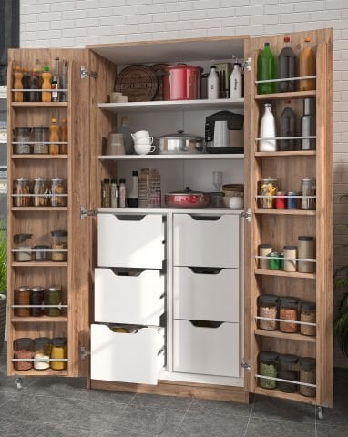 Sembol KD 08 Kiler Dolabı 2 Kapılı 165 Derece 183 cm Açılır Kapak