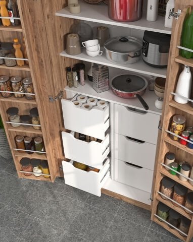 Sembol KD 08 Kiler Dolabı 2 Kapılı 165 Derece 183 cm Açılır Kapak