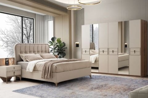 Evart Ay Işığı Başlıklı Yatak Odası Takımı (e100+e101+e102+e103)