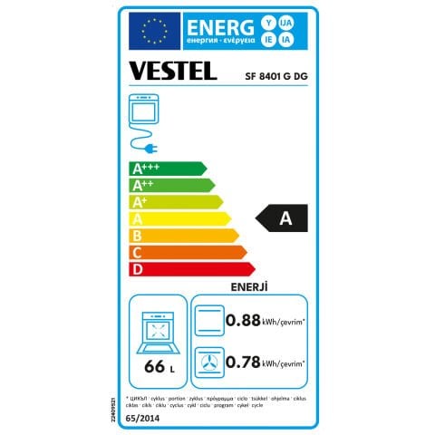 Vestel SF 8401 G DG 4 Gözü Gazlı A Enerji Sınıfı Solo Fırın - 20268021