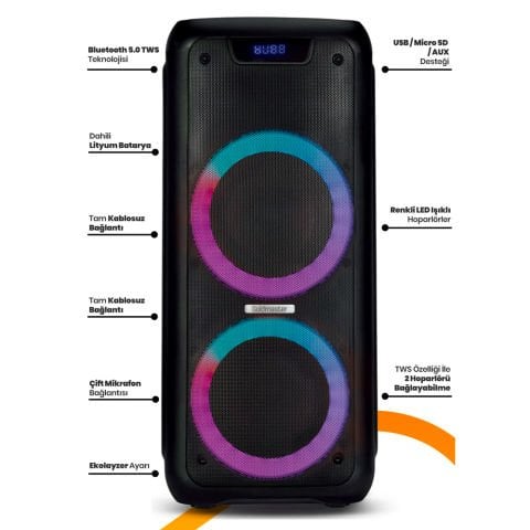 Goldmaster Neon X4 Şarjlı Dj Box Ses Sistemi