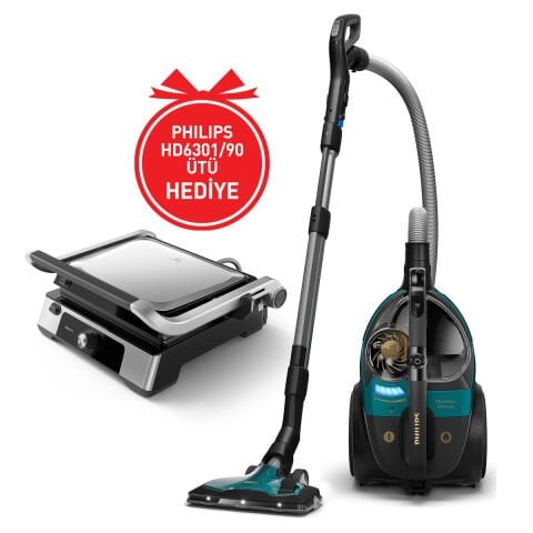 Philips BXA0077/00, XB9185/07 Toz Torbasız Süpürge (HD6301/90 Tost Makinesi Hediyeli)