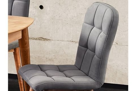 Levent San.0055-514, Etro Ahşap Ayak Sandalye Gri Ceviz