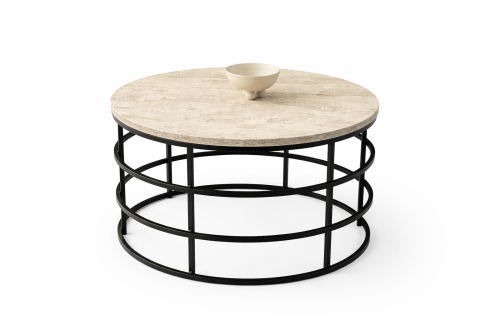 Levent Ort.0050-710, Kafes Orta Sehpa Traverten Siyah