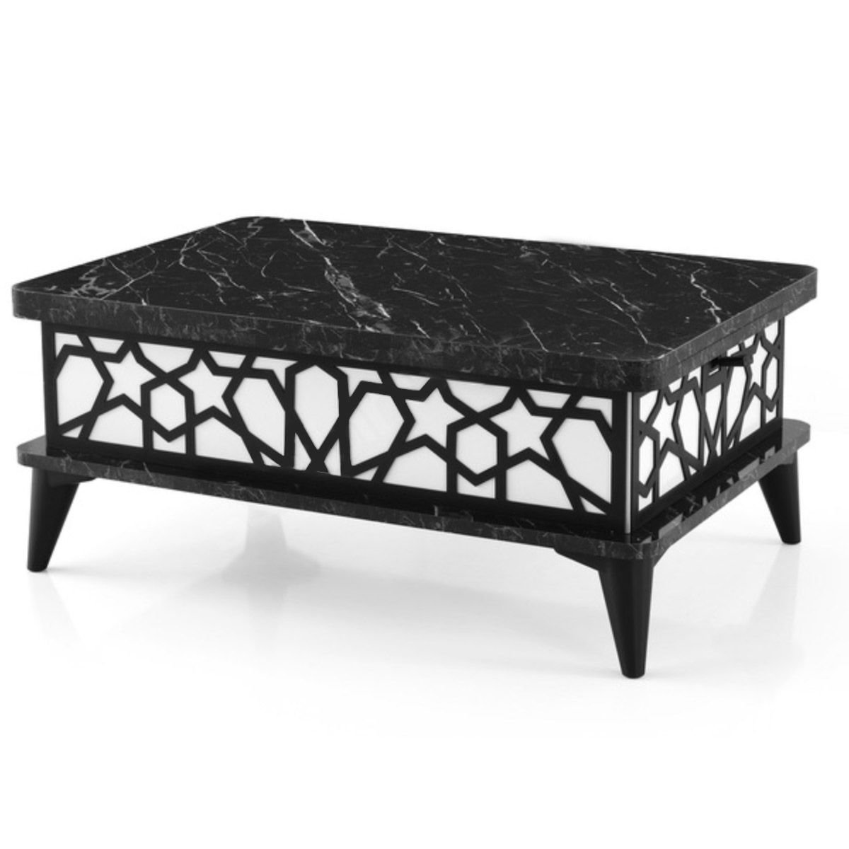 Levent SHR.0005-243 4085-1 Amalfi 60x90 Sihirli Sehpa Siyah Beyaz