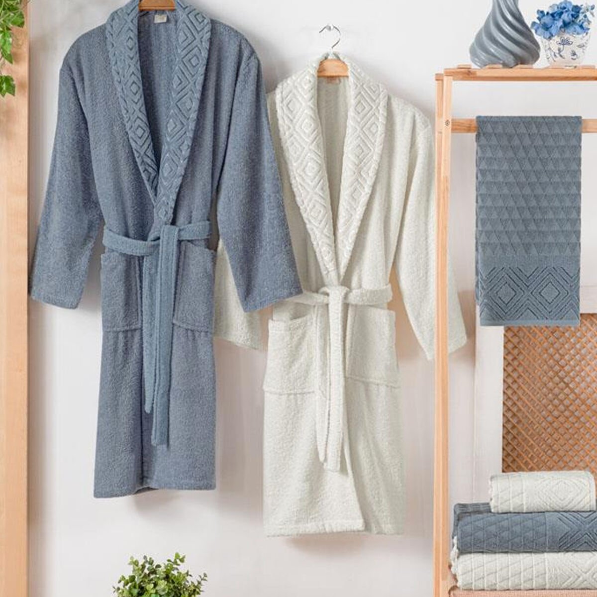 Schafer Home Rosinda Banyo Seti 6 Parça-Indigo/Krem