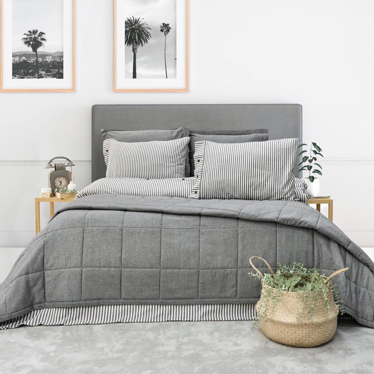 Schafer Home Loria Yatak Örtüsü Nevresim Seti 7 Parça-Antrasit