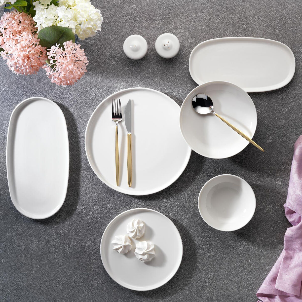 Schafer Lilya Yemek Takımı 55 Parça-Beyaz