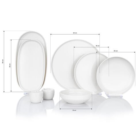 Schafer Lilya Yemek Takımı 55 Parça-Beyaz