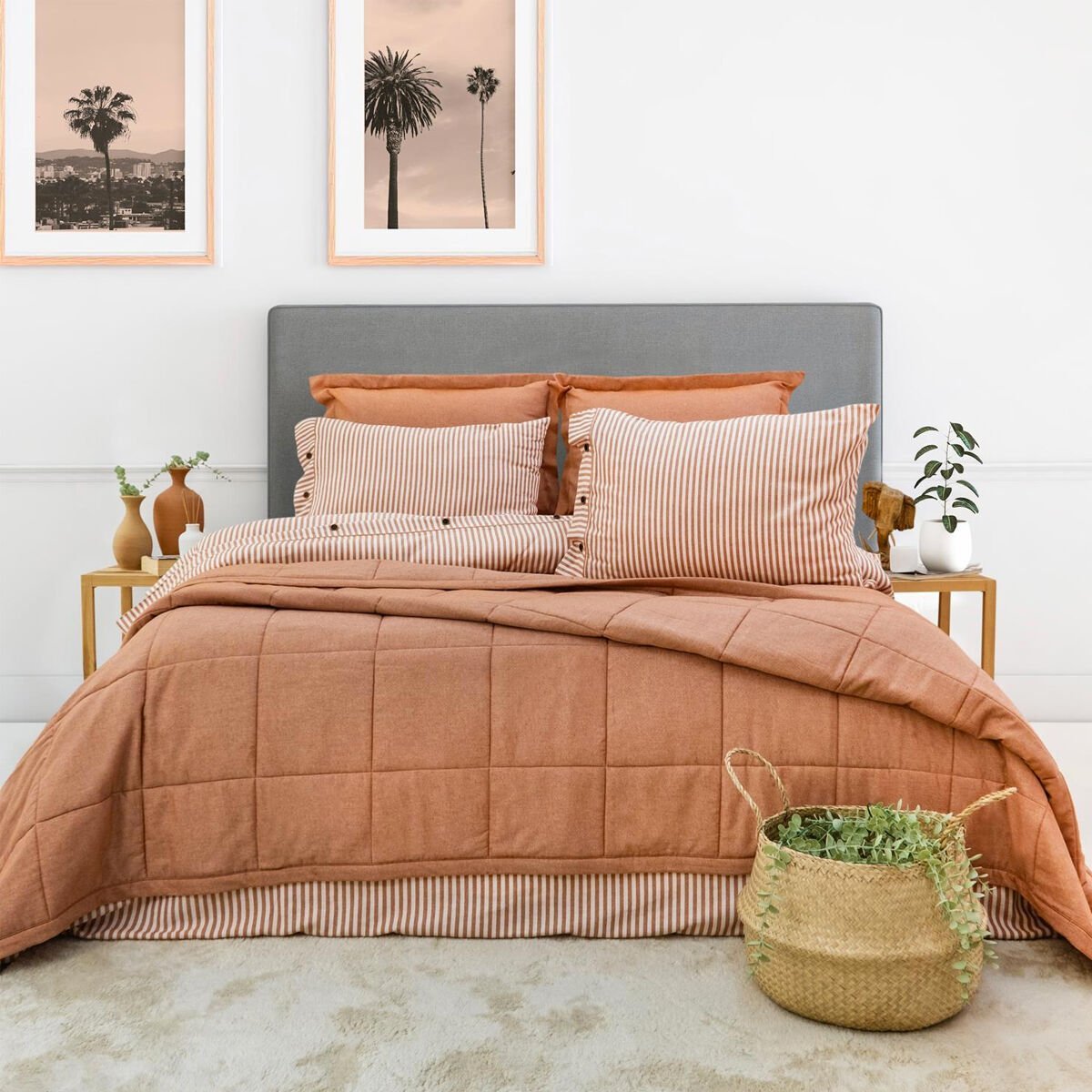 Schafer Home Loria Yatak Örtüsü Nevresim Seti 7 Parça-Turuncu