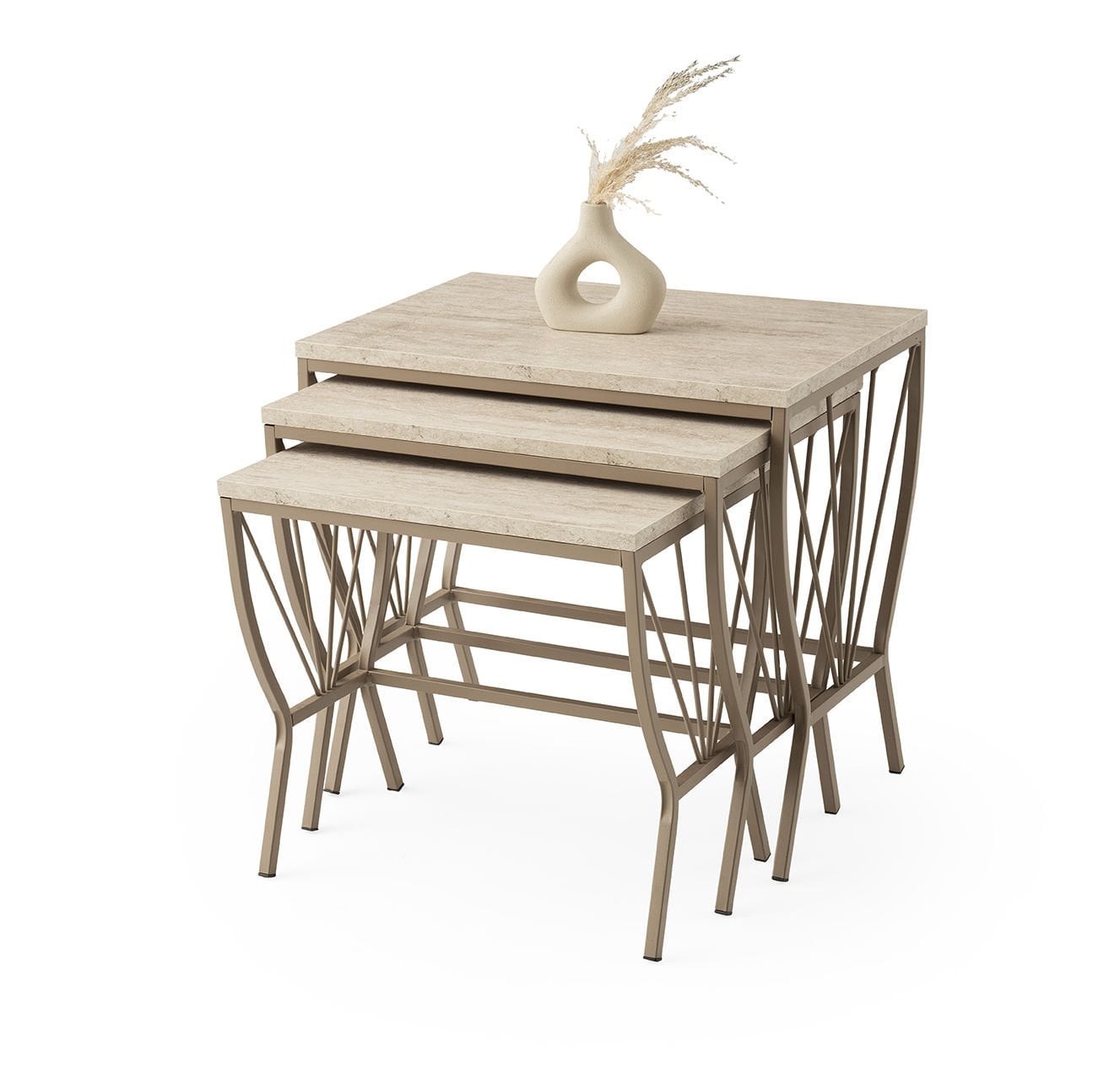 Levent Zgn.0074-708, Yelpaze Zigon Sehpa Traverten Capuccino