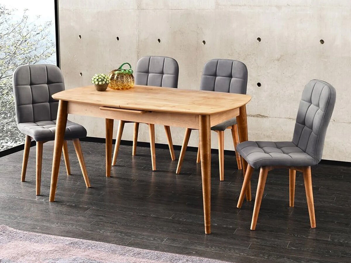 ESSEN MASA VE ETRO SANDALYE TAKIMI, SAFİR MEŞE, 130x80