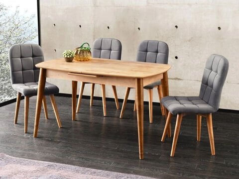 ESSEN MASA VE ETRO SANDALYE TAKIMI, SAFİR MEŞE, 130x80