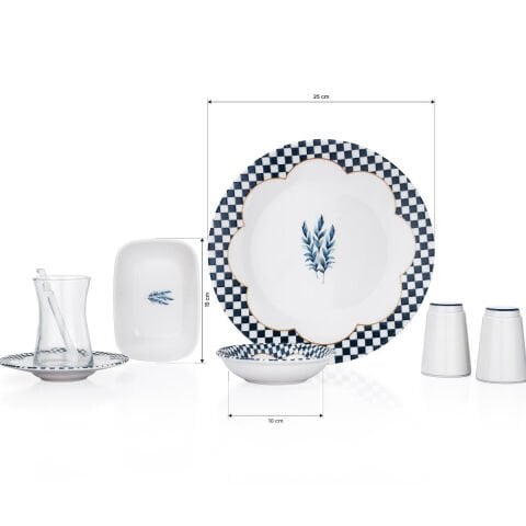 Schafer Suzzy Kahvaltı Takımı 32 Parça-Mavi