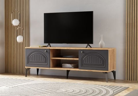 Levent Tvu.0014-285, Bohemıan Tv Sehpası 160 Cm Atlantik Çam Antrasit