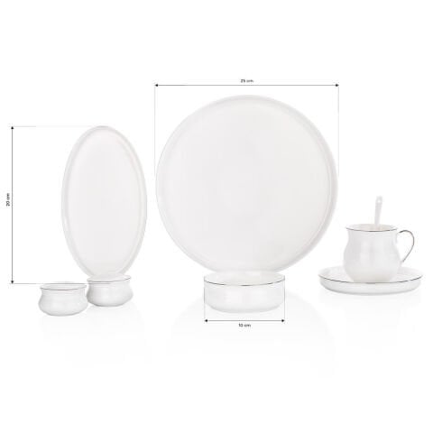 Schafer Superfine Bone Lumiere Kahvaltı Takımı 32 Parça Platin