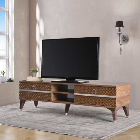 Levent Tvu.0009-201, Şerit Tv Sehpası 160 Cm Ceviz