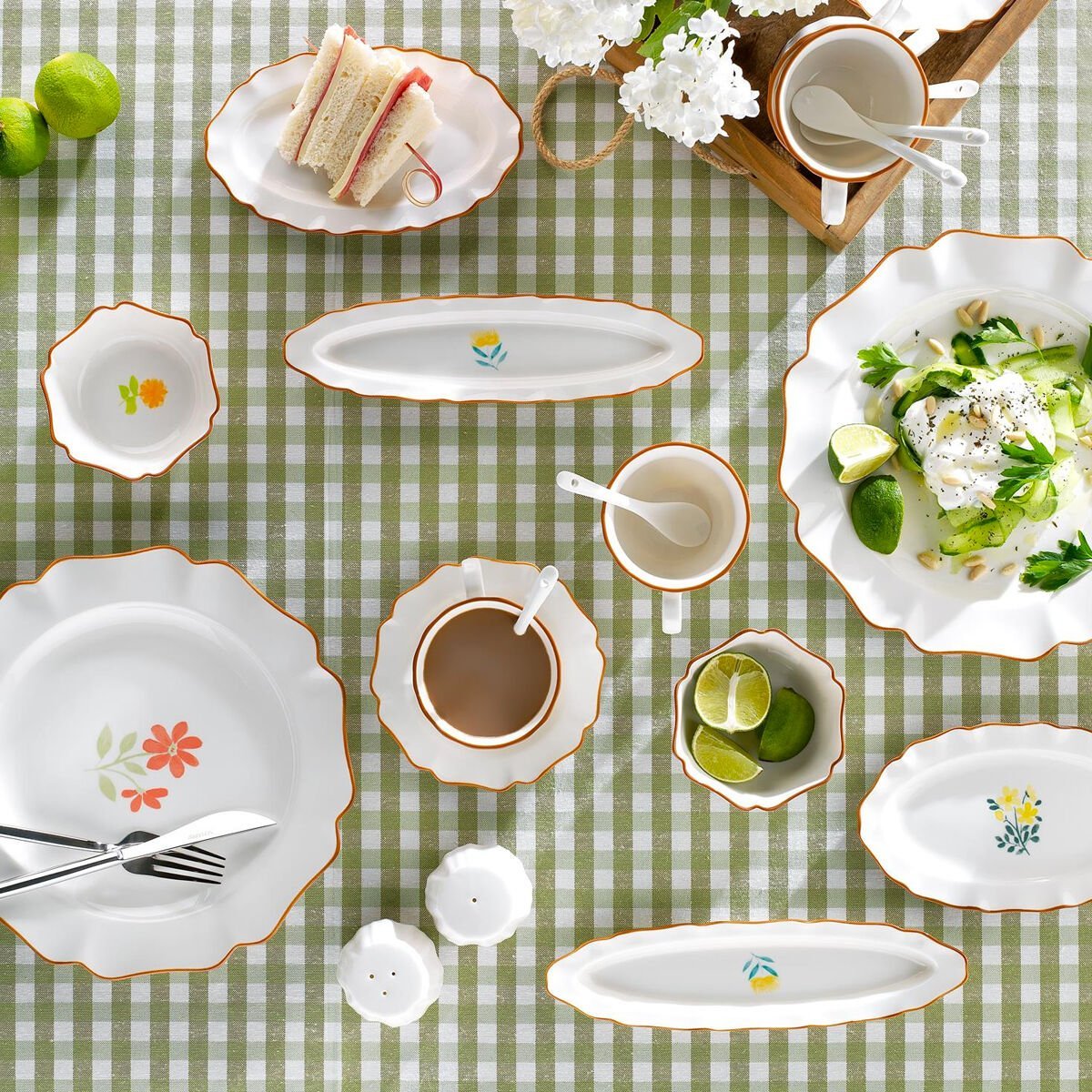 Schafer Fiora Kahvaltı Takımı 32 Parça-Çiçekli